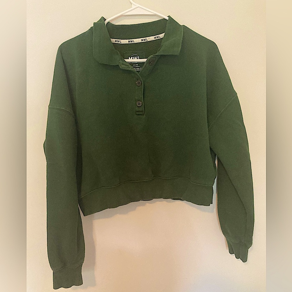 Madewell Cropped Collared Sweatshirt